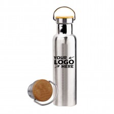 13.5oz Vacuum Insulated Stainless Steel Water Bottle Bamboo Lid